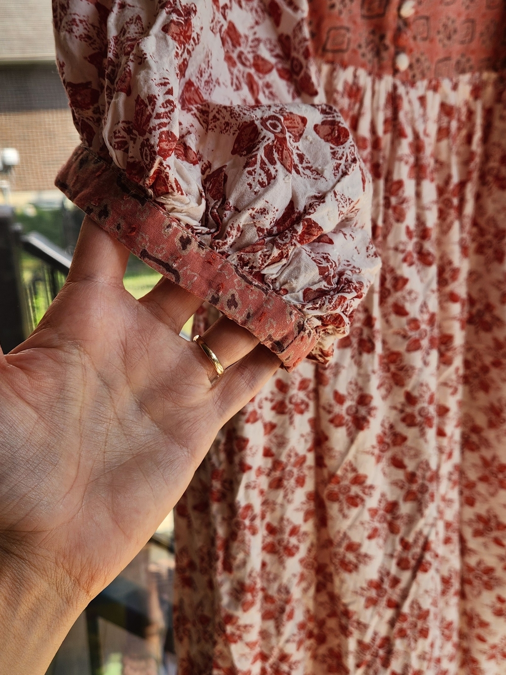 Free People Maxi Dress Size L Red Hazy Maisy Style Unique Details Firm Price - Picture 13 of 16
